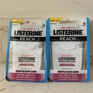 2 Pack Listerine Reach Gentle Gum Care Floss Cinnamon Mint Woven Floss 50 yds